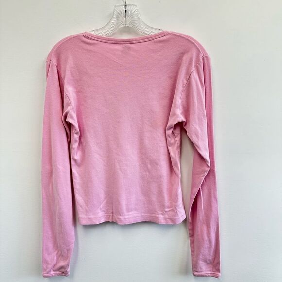 Y2K Pink Crew Neck “I ❤️ NY” Jewel Embellished Long Sleeve Tee Size L - Picture 7 of 8